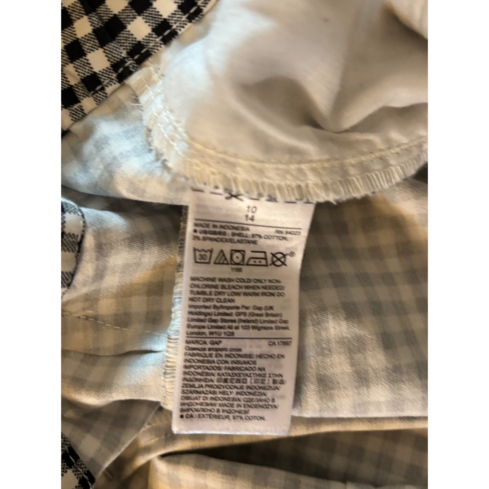 Gap Slim City Crop Pants Size 10 Gingham Black White Tapered EUC - Picture 3 of 6